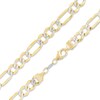 Thumbnail Image 1 of Reversible 14K Gold over Sterling Silver 7.47mm Pavé Figaro Chain Necklace - 24"