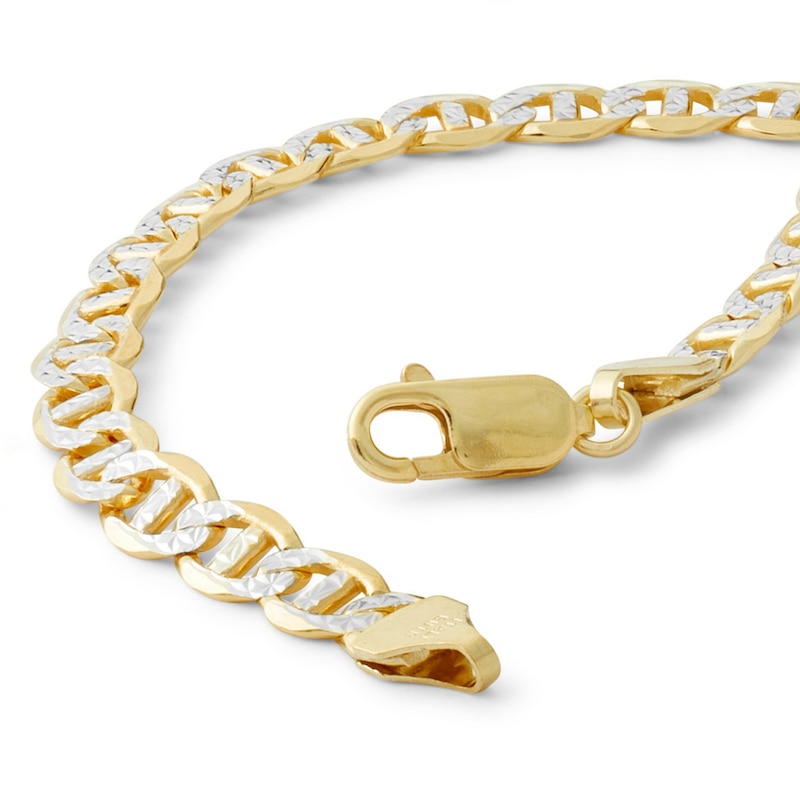 Main Image 2 of Made in Italy Reversible 140 Gauge Mariner Chain Bracelet in 14K Gold over Silver - 8"