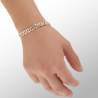 Made in Italy Reversible 140 Gauge Mariner Chain Bracelet in 14K Gold over Silver - 8"