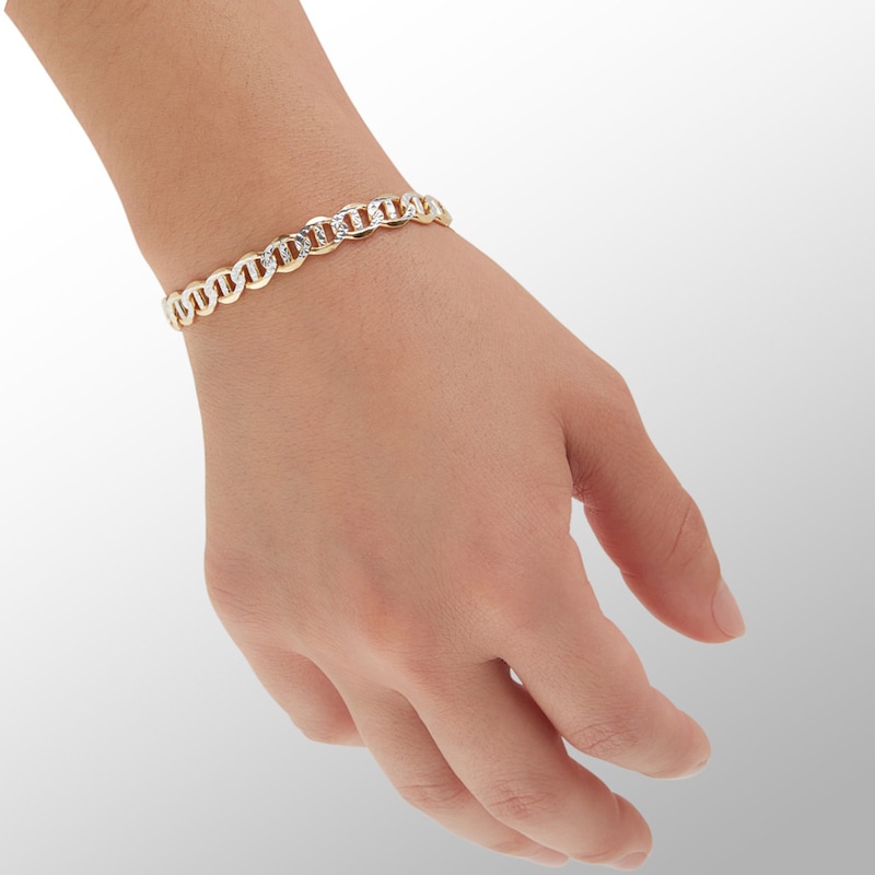 Main Image 3 of Made in Italy Reversible 140 Gauge Mariner Chain Bracelet in 14K Gold over Silver - 8"