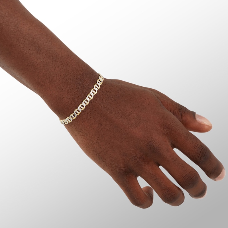 Main Image 4 of Made in Italy Reversible 140 Gauge Mariner Chain Bracelet in 14K Gold over Silver - 8"