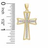 Thumbnail Image 2 of 14K Gold Medium Diamond-Cut Cross Two-Tone Necklace Charm