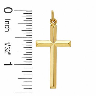 Polished Cross Charm in 14K Gold