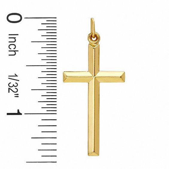 Polished Cross Charm in 14K Gold