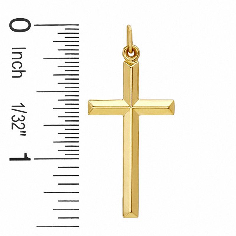 Small Polished Cross Charm in 14K Gold