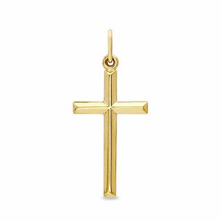 Polished Cross Charm in 14K Gold