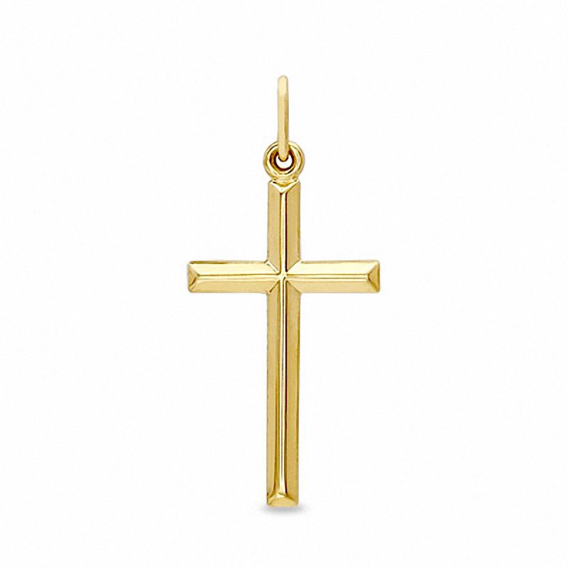 Polished Cross Charm in 14K Gold