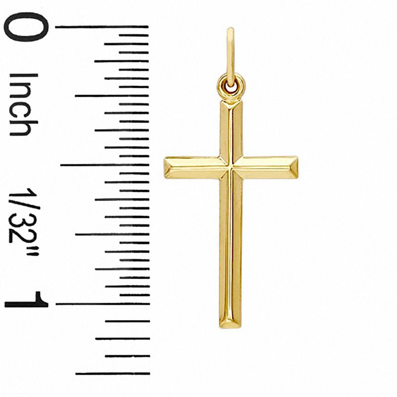 Polished Cross Charm in 14K Gold