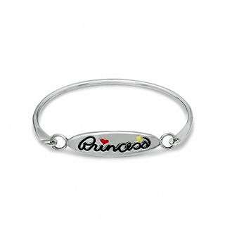 Child's Enamel Princess ID Bangle in Sterling Silver