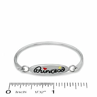 Child's Enamel Princess ID Bangle in Sterling Silver