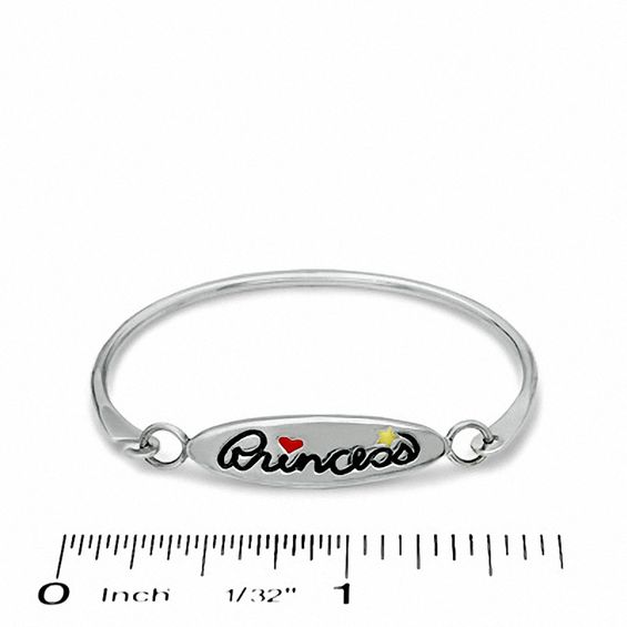 Child's Enamel Princess ID Bangle in Sterling Silver