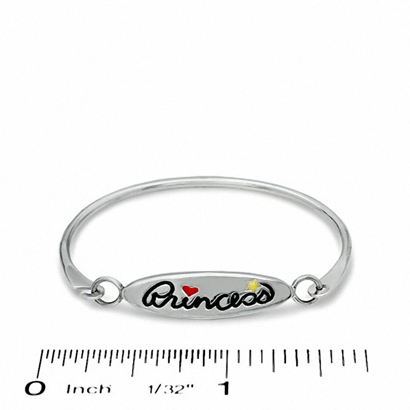 Child's Enamel Princess ID Bangle in Sterling Silver