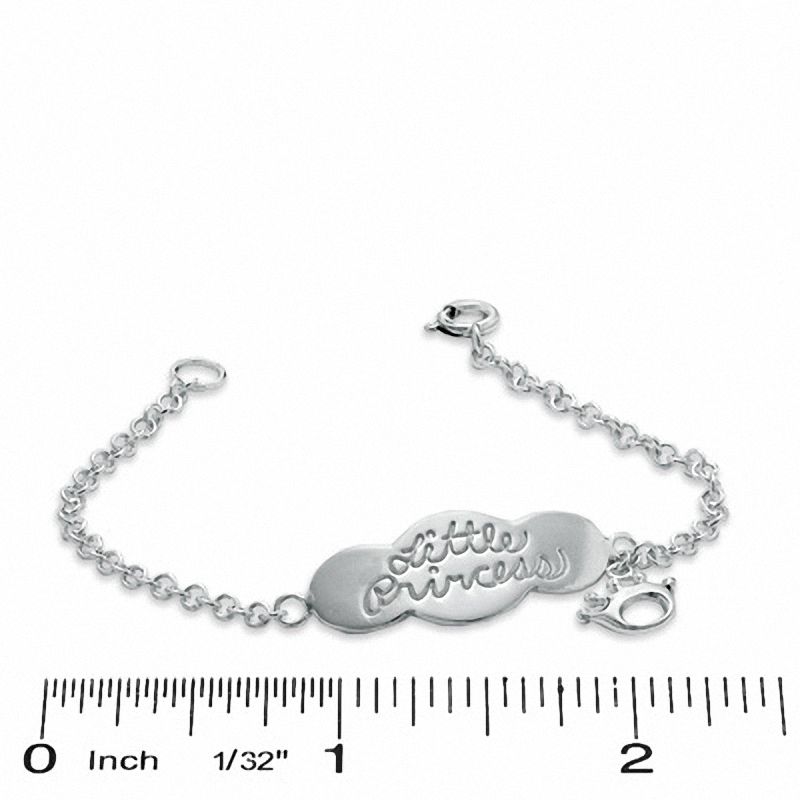Main Image 2 of Child's Little Princess with Crown Bracelet in Sterling Silver - 5.5"