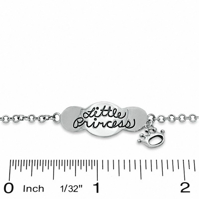 Main Image 3 of Child's Little Princess with Crown Bracelet in Sterling Silver - 5.5"