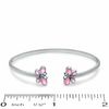 Child's Adjustable Pink Mother-of-Pearl Butterfly Bangle in Sterling Silver