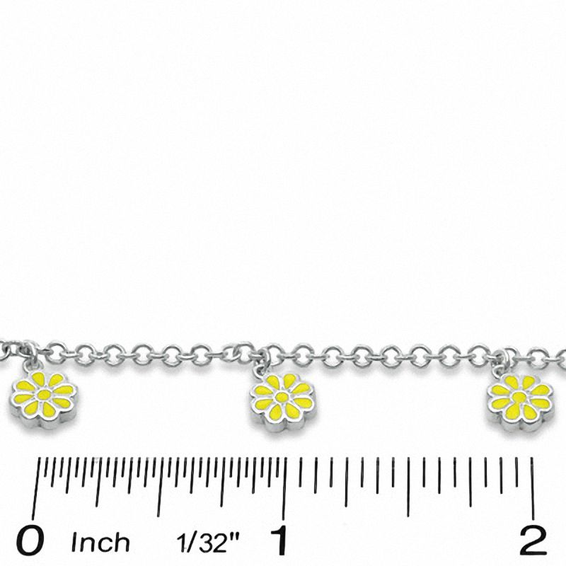 Main Image 2 of Child's Yellow Daisy Charm Bracelet in Sterling Silver - 5.5"