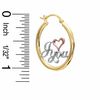 Thumbnail Image 2 of I Love You Hoop Earrings in 10K Tube Hollow Tri-Tone Gold
