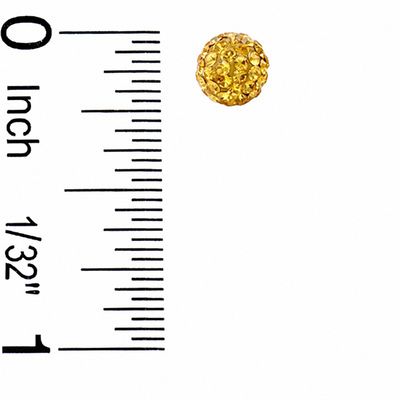 6mm Champagne Crystal Ball Stud Earrings in 10K Gold