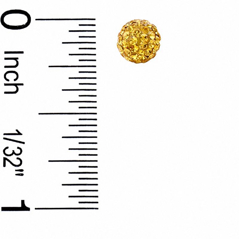 Main Image 2 of 6mm Champagne Crystal Ball Stud Earrings in 10K Gold