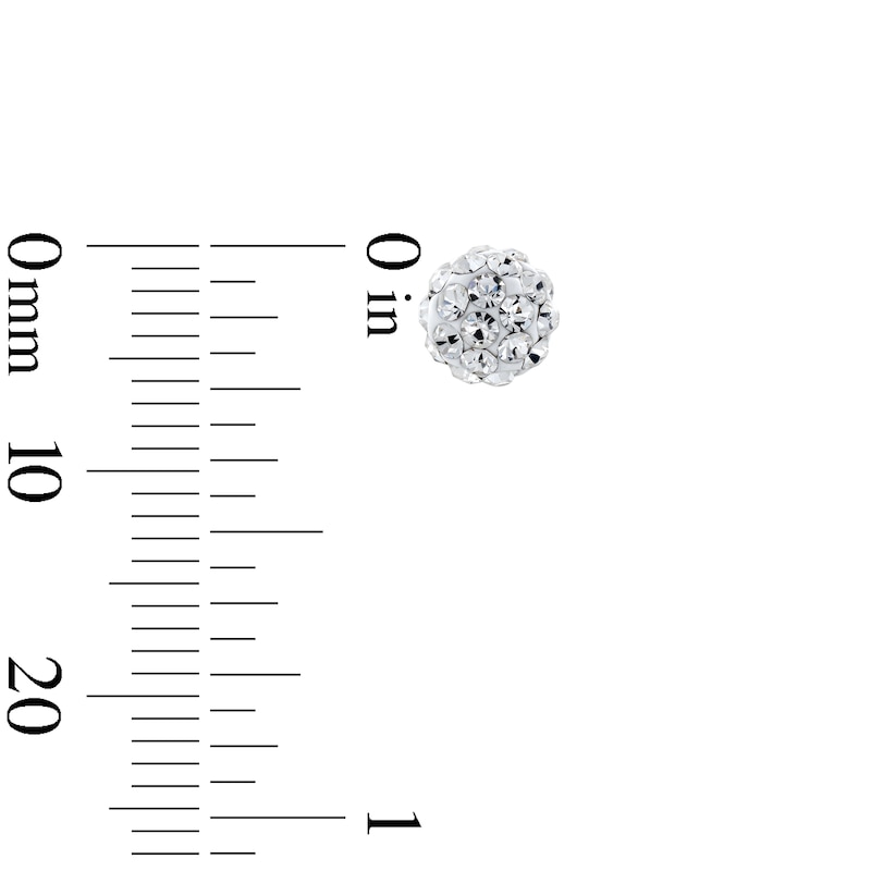 Main Image 2 of 6mm White Crystal Ball Stud Earrings in 10K Gold