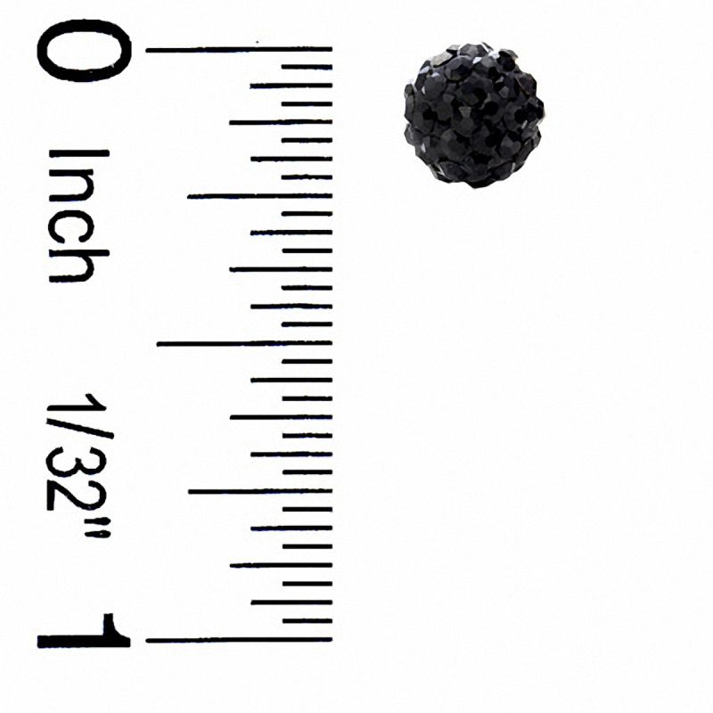 Main Image 2 of 6mm Black Crystal Ball Stud Earrings in 10K Gold