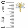 Thumbnail Image 1 of Simulated Opal and Aquamarine Dragonfly Stud Earrings in 10K Gold