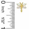 Thumbnail Image 1 of Simulated Opal and Lab-Created White Topaz Dragonfly Stud Earrings in 10K Gold