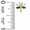 Thumbnail Image 1 of Simulated Opal and Lab-Created Sapphire Dragonfly Stud Earrings in 10K Gold