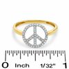 1/10 CT. T.W. Diamond Peace Sign Ring in 10K Gold - Size 7