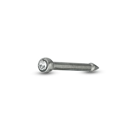 020 Gauge 2.0mm Crystal Stud Piercing Nose Ring in Titanium