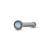 Thumbnail Image 0 of Titanium Light Blue Crystal Piercing Stud Nose Ring - 20G 