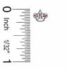 Thumbnail Image 1 of Child's Pink Crystal Crown Stud Earrings in Sterling Silver