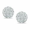 7mm White Crystal Ball Stud Earrings in Sterling Silver