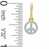 Thumbnail Image 1 of Diamond Accent Peace Sign Dangle Earrings in 10K Gold