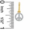 Thumbnail Image 1 of Diamond Accent Peace Sign Dangle Earrings in 10K Gold