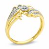 Thumbnail Image 1 of 1/6 CT. T.W. Diamond Swirl "MOM" Ring in 10K Gold - Size 7