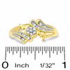 Thumbnail Image 2 of 1/6 CT. T.W. Diamond Swirl "MOM" Ring in 10K Gold - Size 7