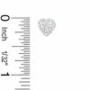 White Crystal Heart Stud Earrings in Sterling Silver