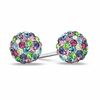 6mm Multi-Colored Crystal Ball Stud Earrings