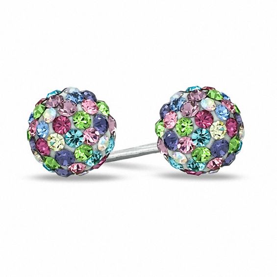 Multi colored crystal stud on sale earrings