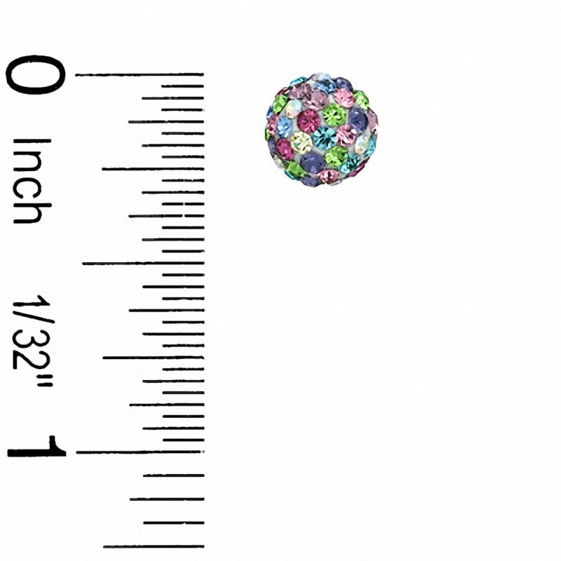 6mm Multi-Colored Crystal Ball Stud Earrings