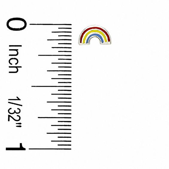 Child's Enamel Rainbow Stud Earrings in Sterling Silver