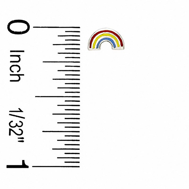 Child's Enamel Rainbow Stud Earrings in Sterling Silver