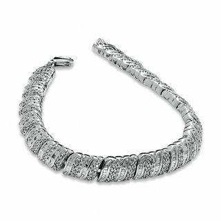 1 CT. T.W. Diamond Fashion Bracelet in Sterling Silver - 7.5"
