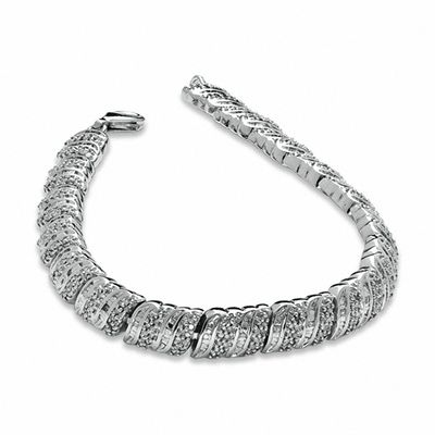1 CT. T.W. Diamond Fashion Bracelet in Sterling Silver - 7.5"