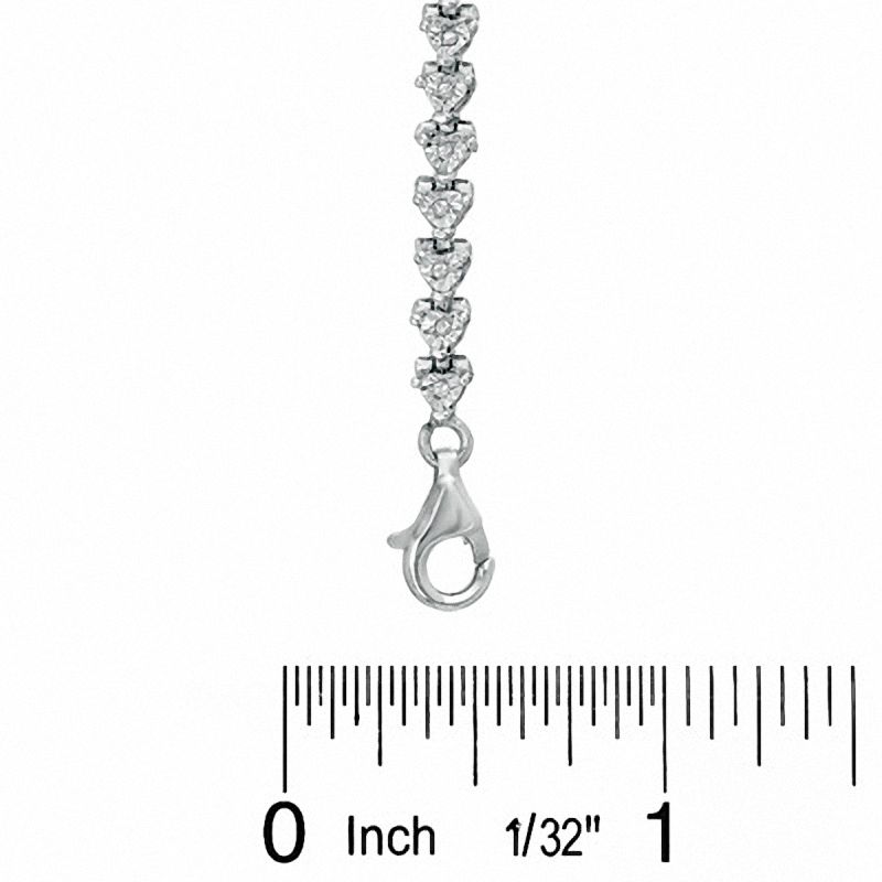 Main Image 3 of 1/5 CT. T.W. Diamond Tennis Bracelet in Sterling Silver
