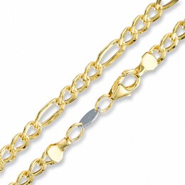 120 Gauge Semi-Solid Figaro Chain Necklace in 14K Gold Bonded Sterling Silver - 22&quot;