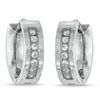 Cubic Zirconia Stainless Steel Huggie Earrings