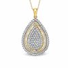Thumbnail Image 1 of 1 CT. T.W. Diamond Tear-Drop Cluster Pendant in 14K Gold-Plated Sterling Silver