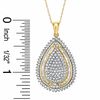 Thumbnail Image 2 of 1 CT. T.W. Diamond Tear-Drop Cluster Pendant in 14K Gold-Plated Sterling Silver